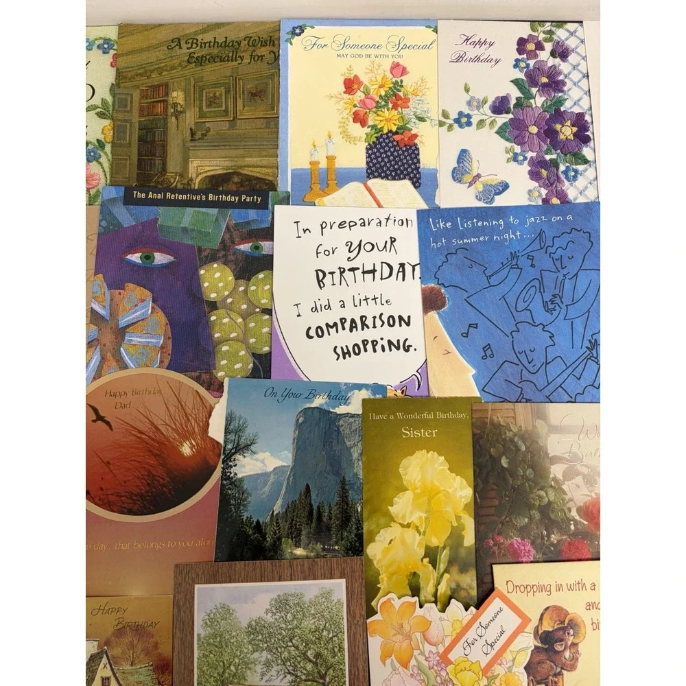 Vintage Birthday Cards Some Fronts ONLY Scrapbooking Crafts Decoupage Lot of 50+